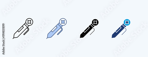Ballpoint Multiple Icon Illustration Vector