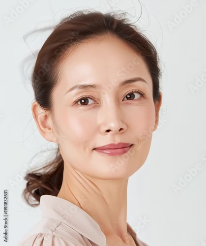 美容, 女性, スキンケア, 化粧品, ビューティー, 若い女性, 美肌, 日本人, アジア人, フェイシャル, メイク, 美容液, 保湿, クリーム, エイジングケア, 美容医療, エステ, 美容クリニック, 肌ケア, ナチュラルメイク, 透明感, ツヤ肌, モデル, 笑顔, ポートレート, クローズアップ, リラックス, 癒し, 健康的, 美白, コラーゲン, ヒアルロン酸, アンチエイジング