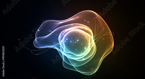 Abstract glowing bioform digital art