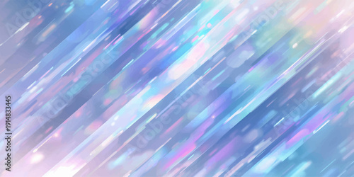 An artistic abstract blue background featuring a colorful gradient wave pattern with soft bokeh light effects, digital lines, and a blurred motion texture for a bright wallpaper backdrop