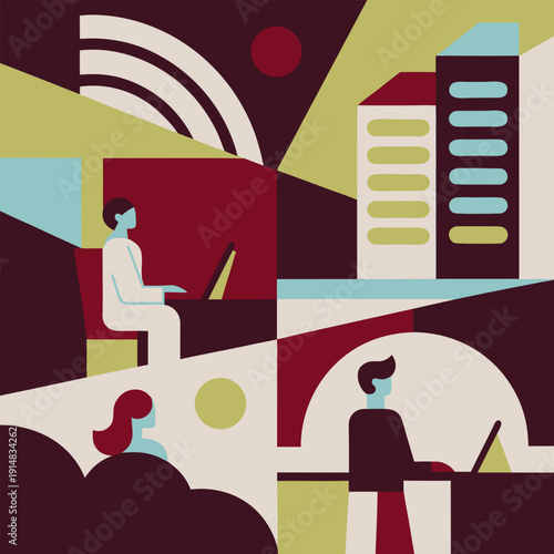 Cybersecurity and Data Privacy Concept Illustrations