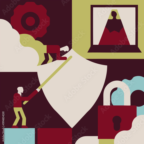Cybersecurity and Data Privacy Concept Illustrations