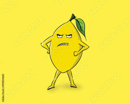 Angry Lemon Vector Image 
