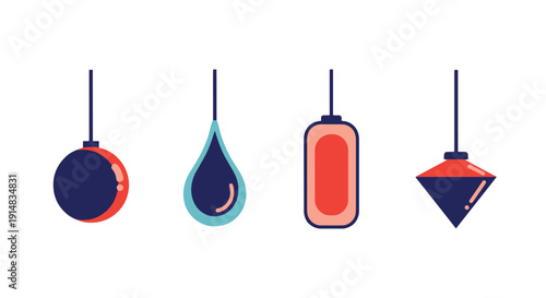 Pendulum Line art minimal smooth color illustration