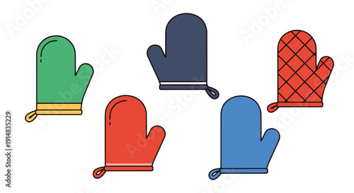 Oven Mitt Line art creative design clean dynamic style vector