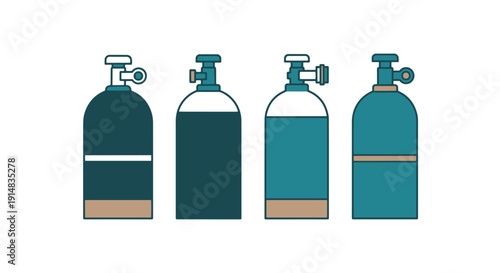 Oxygen Cylinder Line dynamic abstract creative vector