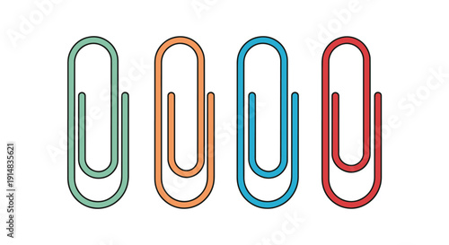 Paper Clip Line art abstract dynamic style vector