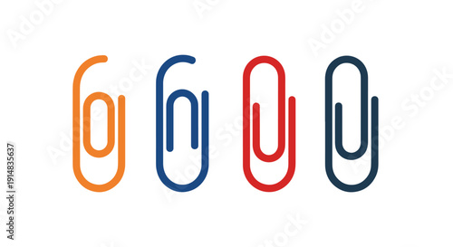 Paper Clip Line art modern abstract tone vector