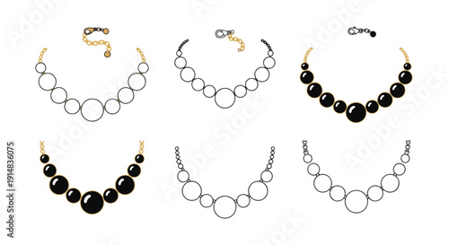 Pearl Necklace Line dynamic abstract color illustration