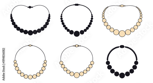 Pearl Necklace Line modern soft tone illustration