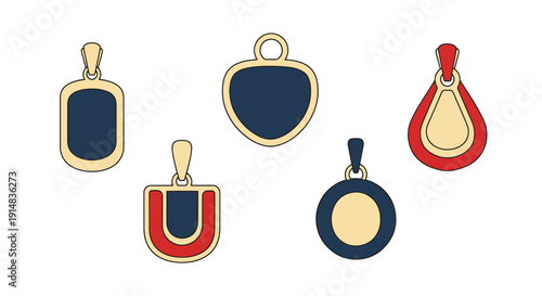 Pendant Line art soft tone color vector