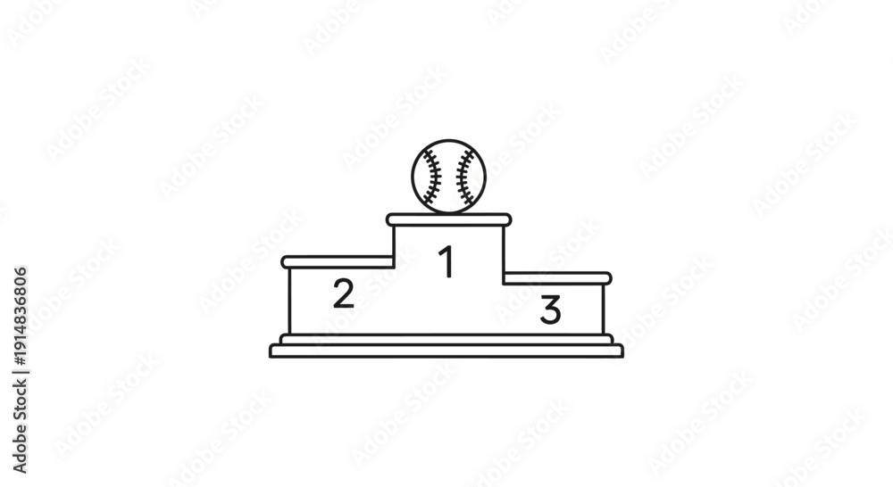 Obraz premium First place baseball trophy award.