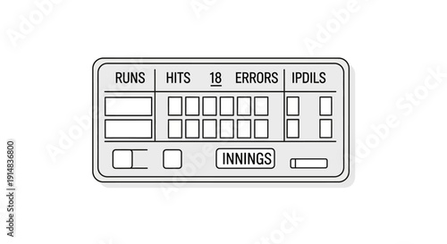 Scoreboard display for baseball game statistics.