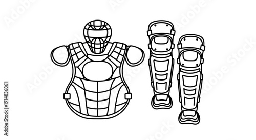 Baseball Catcher Protective Gear Equipment.