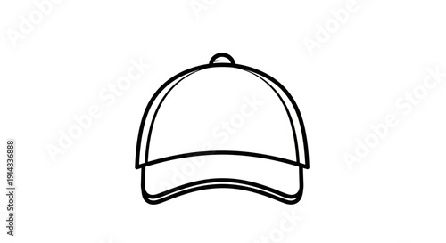 A simple line drawing baseball cap.