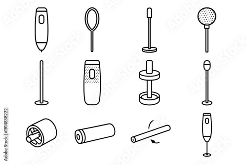 Design unit mixing electric drink milk icon whisk vector grip balanced frother