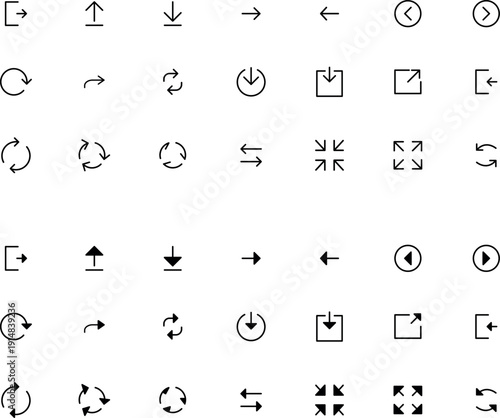 Arrows UI icons set. Arrow icon set for web and app.