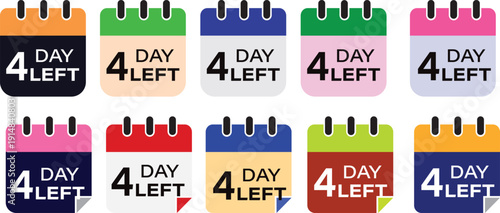 countdown timer number of days left with clock.1, 2, 3, 4,5, day left countdown icon set, limited time offer symbols, deadline and urgency shapes, professional vector illustration 
