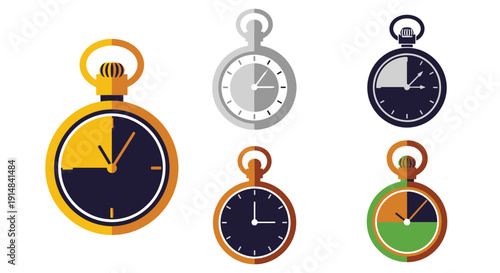 Pocket Watch Line soft tone vector illustration
