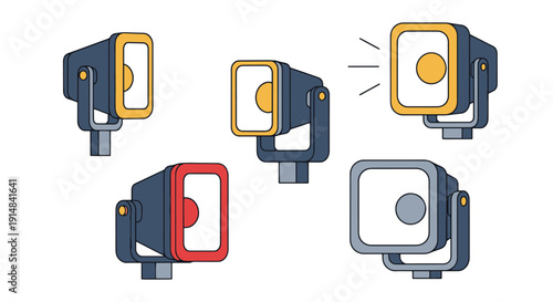 Police Searchlight clean color concept illustration