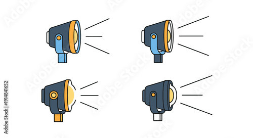 Police Searchlight soft clean color vector
