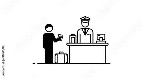 Man in black suit talking to clerk.