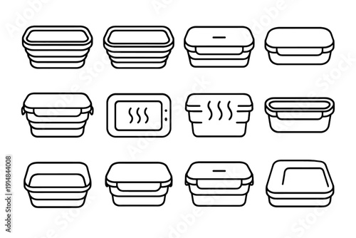 Leakproof icon vector lid box modern collapsible walls silicone organizer folded foldable