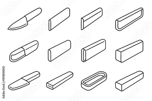 Finish knife guide soft blade guard design icon tip magnetic vector channel