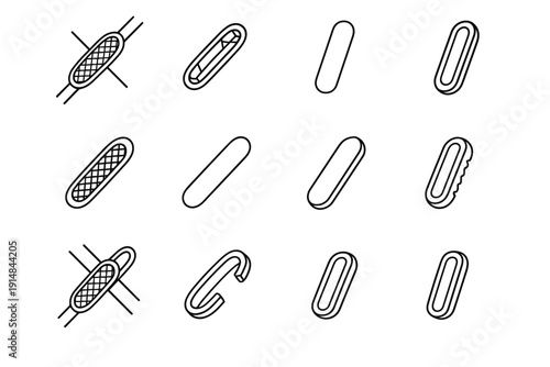 Bicycle reflective minimal bike cylindrical reflector vector equipment look design icon surface