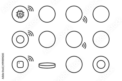 Modern icon vector module wireless form fridge smart kitchen compact accessory magnet