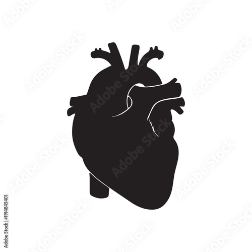 Human heart silhouette vector flat illustration design. 
