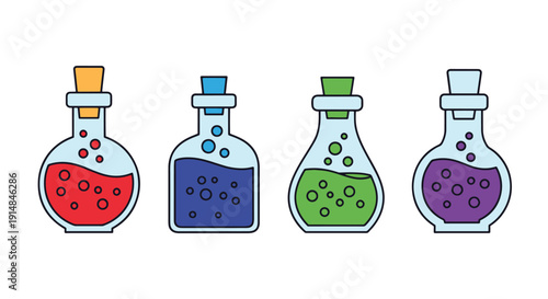Potion Bottle Line modern smooth minimal illustration