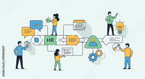 HR Collaboration Network with Team Members and interactions