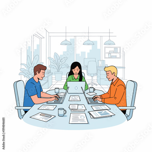 Team Meeting Around Table