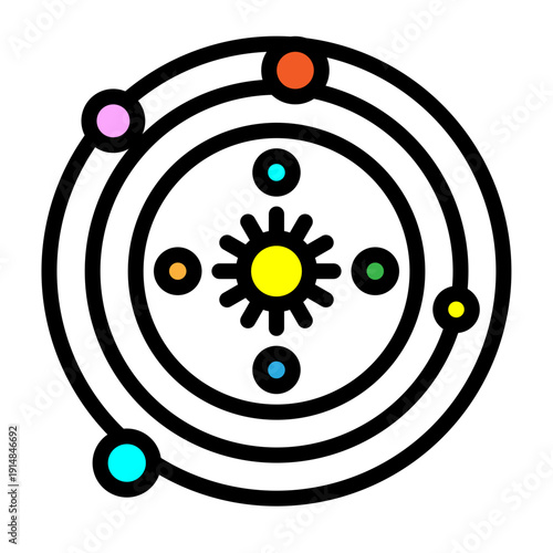 Celestial Map Vector Filled Icon Design