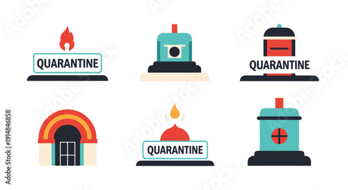 Quarantine Line art soft color vector design