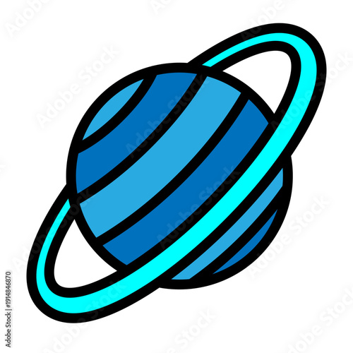 Uranus Vector Filled Icon Design
