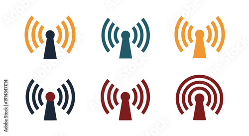 Radio Signal Line soft tone vector illustration
