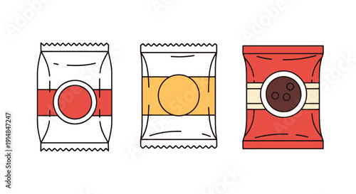 Ration Pack Line art soft tone color illustration