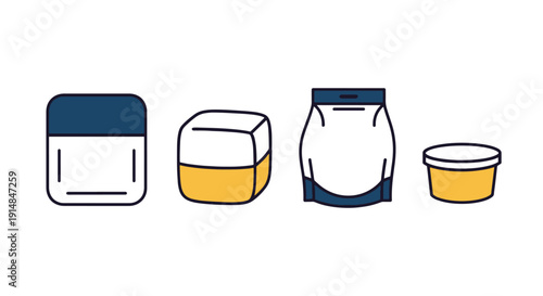 Ration Pack Line art modern smooth tone vector