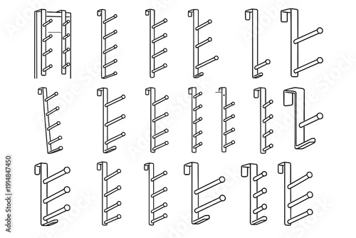 Organizer modern wardrobe staggered vector mounting icon belt rounded contact accessory pegs