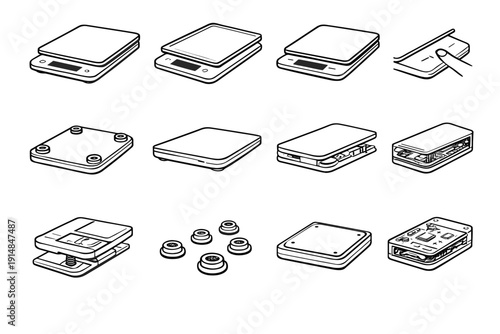 Reliable digital icon kitchen edges strip circuit integration vector layer body modern