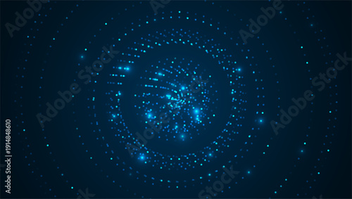 Particles liquid dynamic flow. Glittering dust of lights. Graphic concept for your design.