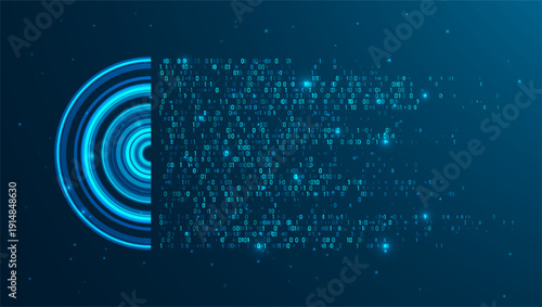 Abstract infographics visualization. Big data code representation. Futuristic network or business analytics. Graphic concept for your design.