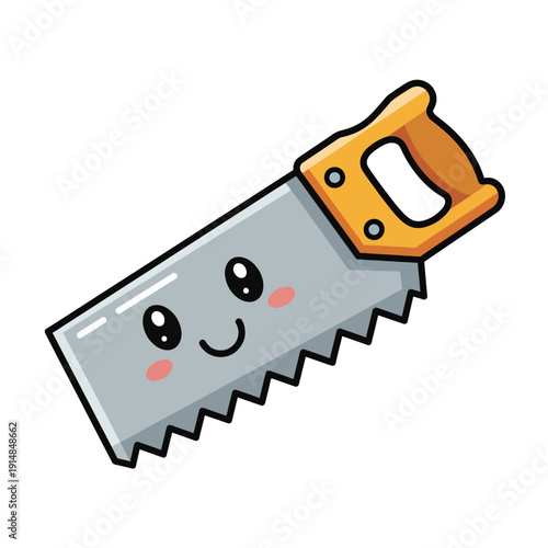 Smiling Hand Saw Character