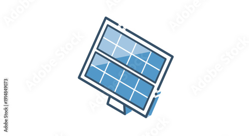 Isometric illustration of a solar panel generating clean energy in a renewable energy concept