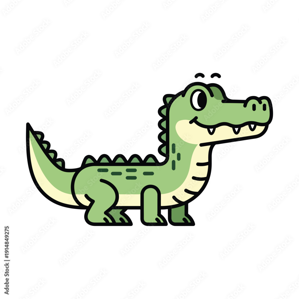Fototapeta premium Cartoon Crocodile Illustration