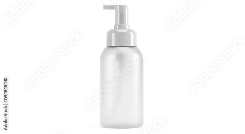 Wallpaper Mural Frosted bottle with white foam pump dispenser, empty container for liquid soap Torontodigital.ca
