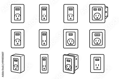 Connectors vector design icon modern installation usb fixture home everyday outlet