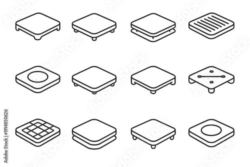 Vector modern gap trivet icon airflow silicone functional cookware geometry